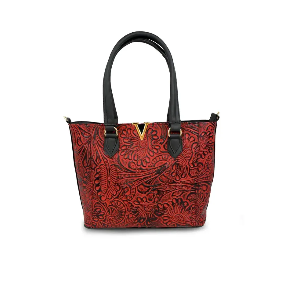 VICTORIA RED en Bicolor: Rojo/Negro Grabado y Negro Liso